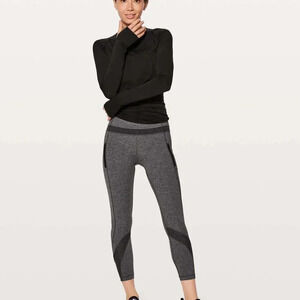 Lululemon Inspire Tight Women’s Size 2 Heathered Black 2 Sweat Wicking Leggings